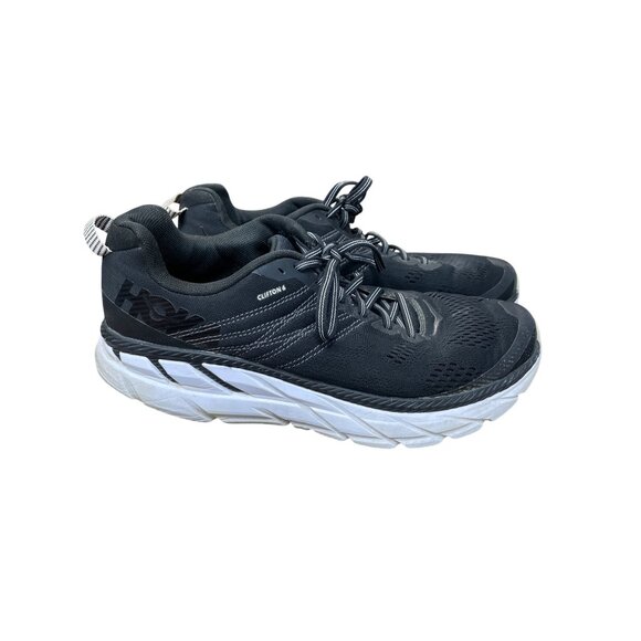 Hoka One Clifton 6 Mens Black/White Running Walking Shoes Size 9.5M - Picture 13 of 13